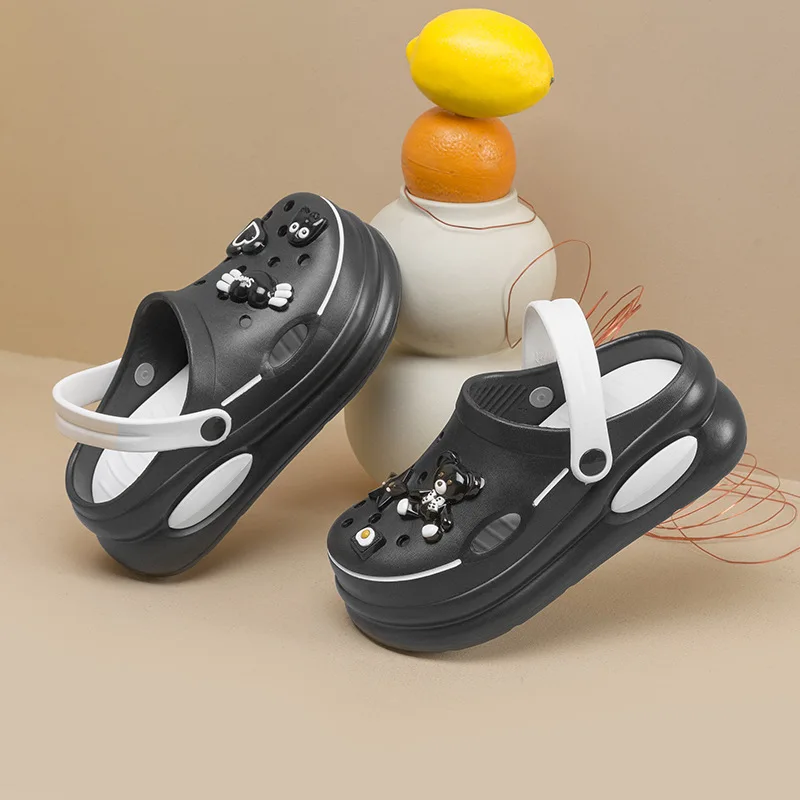 Women's Platform Clogs EVA 5cm height Hole Shoes Thick-soled Beach Shoes Outdoor Garden Shoes Female Sandals Cartoon DIY Charms 6