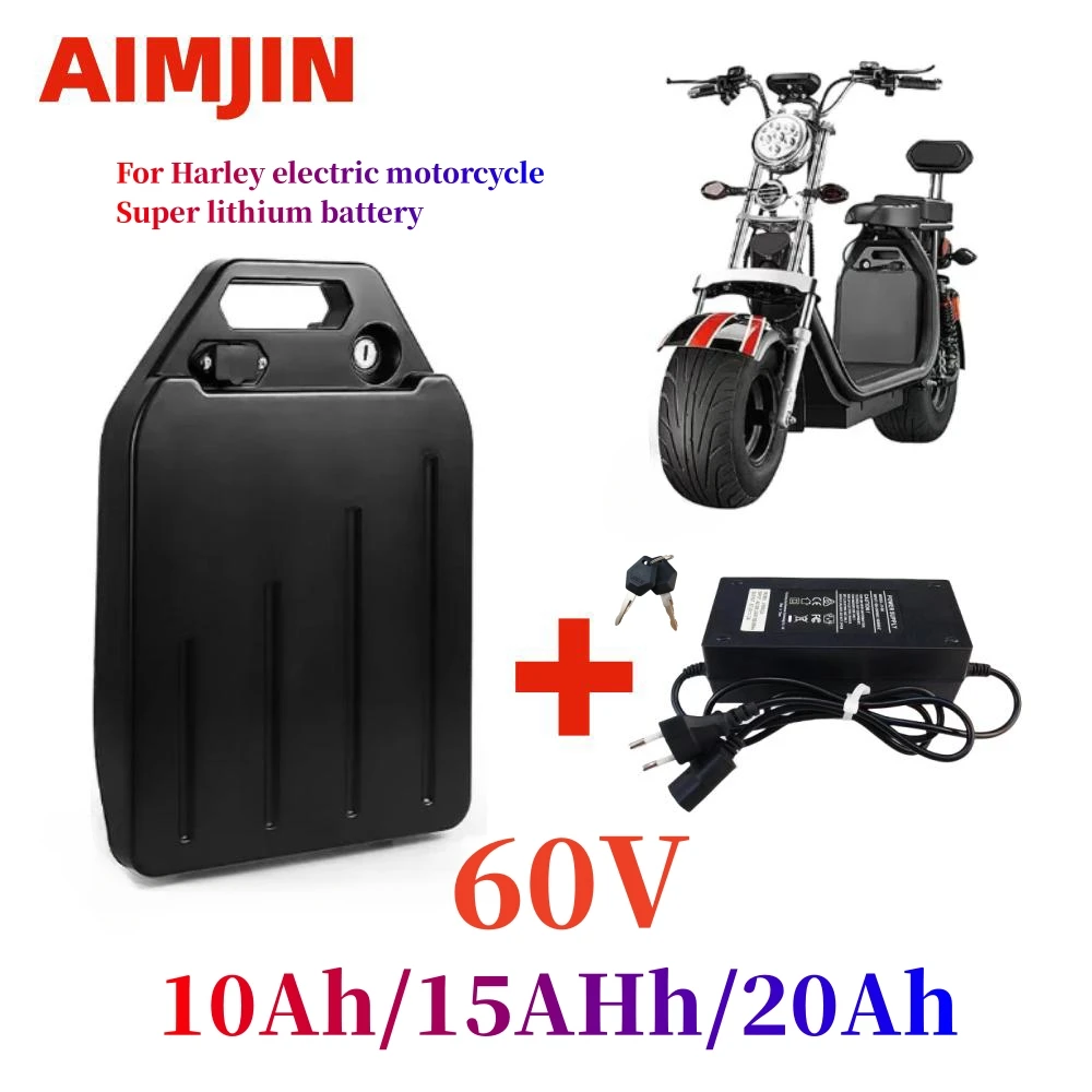 

Harley Electric Car Lithium Battery Waterproof 18650 Battery 60V 20ah for Two Wheel Foldable Citycoco Electric Scooter Bicycle