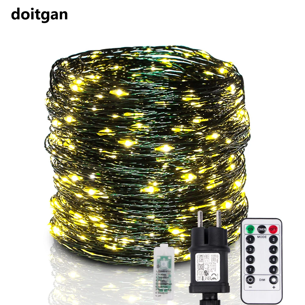 10-120m Led String Fairy Lights Christmas Garland Patio Outdoor Lamp With Remote For Tree Street Bedroom Wedding Decoration