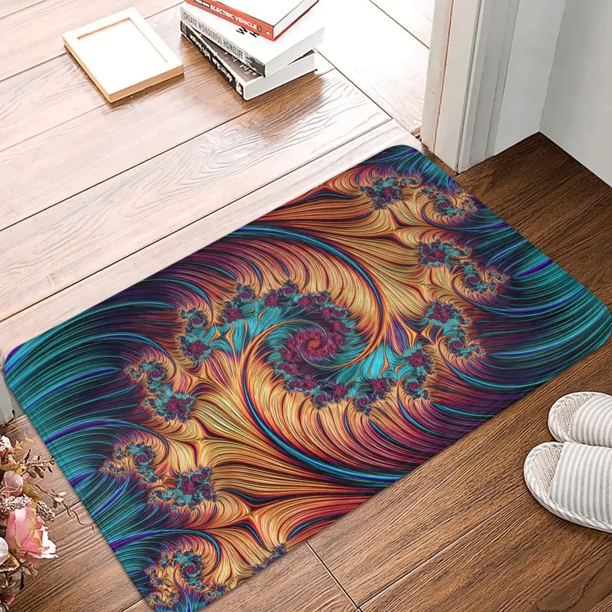 

Non-slip Rug Doormat Kitchen Mat Kaleidoscope Psychedelic Hallway Carpet Entrance Door Decorative