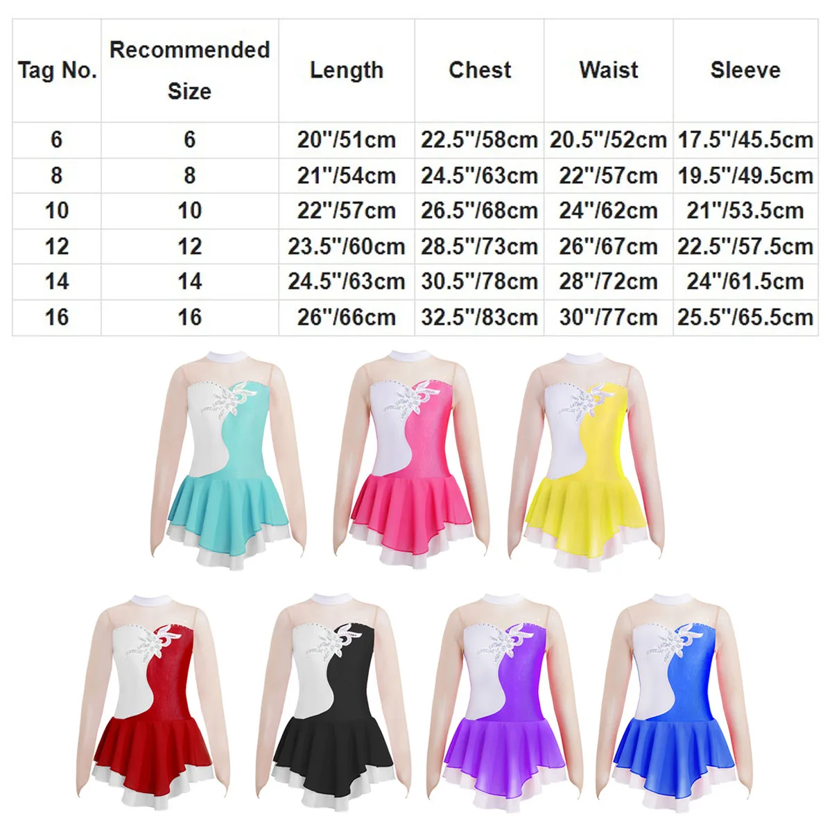 Kids Rhinestone Ballet Tutu Dress Gymnastics Leotards for Girls Ballet Mesh Figure Ice Skating Dress Stage Lyrical Dance Costume