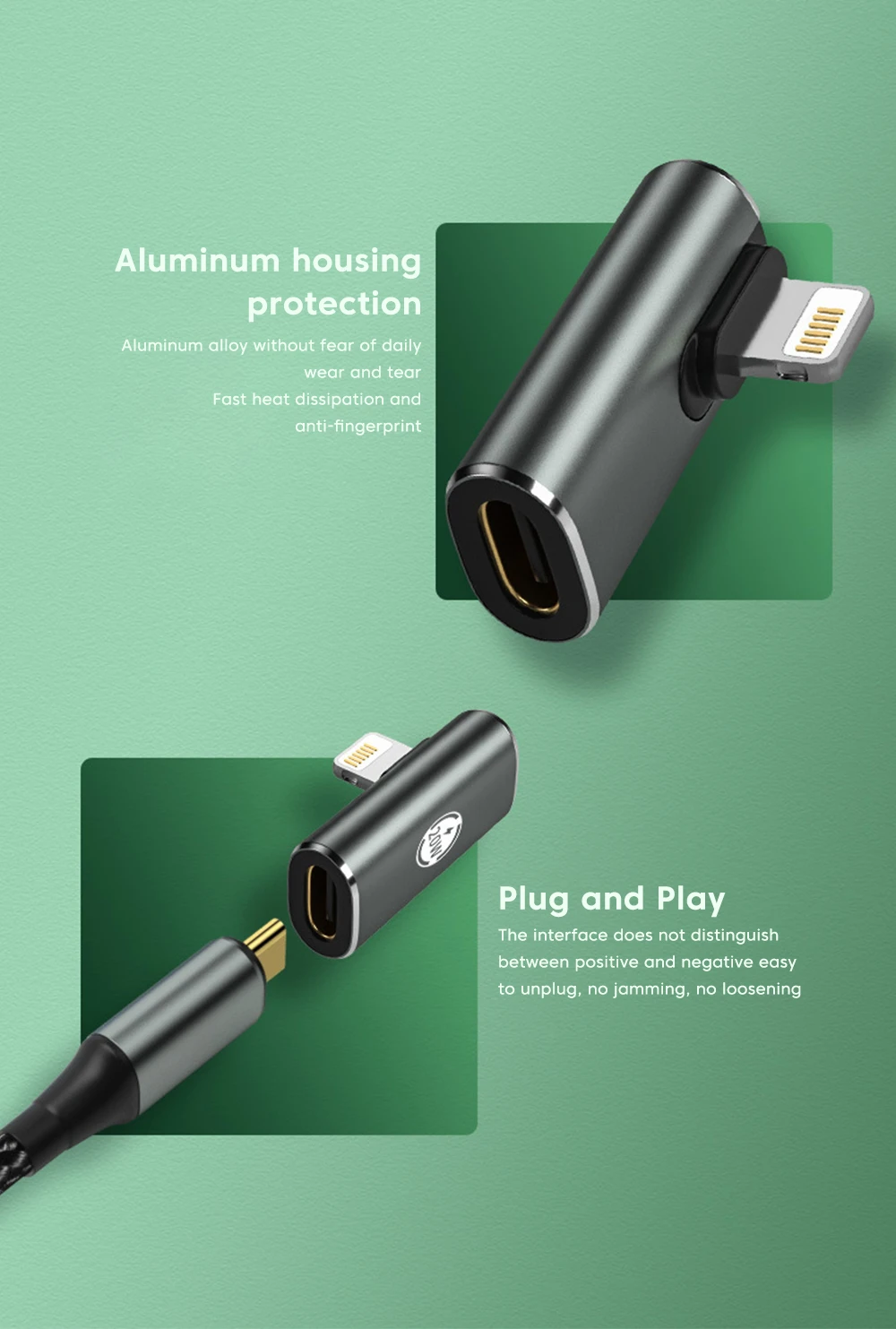 PD20W USB 타입-C U자형 고속 충전 아이폰 14 12 13 USB C 암-라이트닝 수 스트레이트 헤드 엘보 컨버터 어댑터 ?