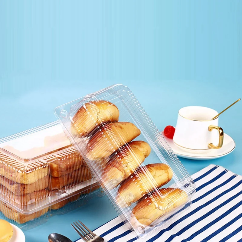 100 Pieces Cake Slice Boxes Individual, Cake Boxes For Portions, 7.3 Inch Food Takeaway Containers For Muffin,Salad