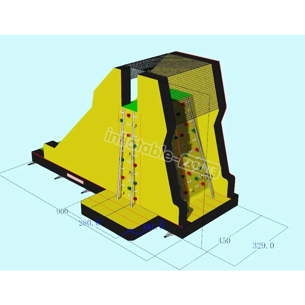 inflatable rocky mountain climbing wall,giant inflatable slide with rock climbing wall