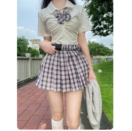 일본 교복 여학생 JK 슈트 허리 조절 셔츠 넥타이 섹시한 여학생 세일러복
