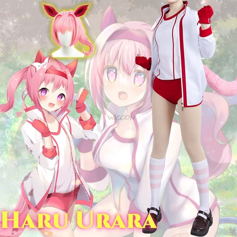 

Haru Urara Anime Game Umamusume: Pretty Derby Cosplay Costume Clothes Wig Uniform Cosplay Haru Urara Finals Suit Pretty Derby