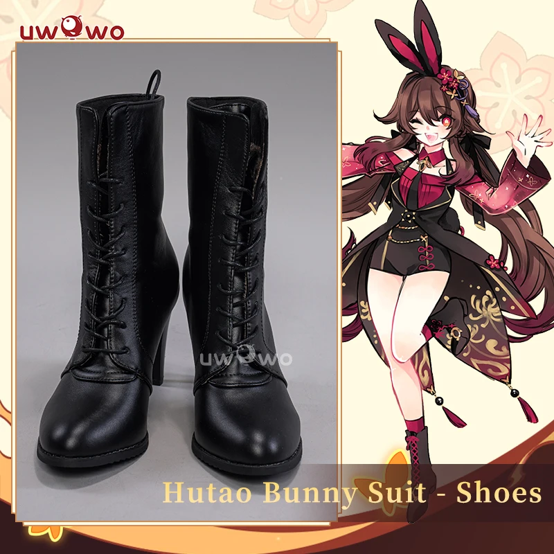 

UWOWO Genshin Impact Fanart Hutao Cosplay Shoes Hu Tao Bunny Suit Cosplay Boots Cute Accessories Footwear Halloween Cosplay
