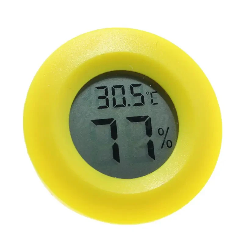 -50 +70 ° C 미니 LCD 디지털 온습도계 원형 온도 습도 테스터 센서 감지기 (냉동고, 시가 상자용)
