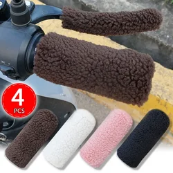 Winter Motorcycle Handlebar Sleeve Hand Warmer Protection Cover Plush  Brake Handle Plush Gloves