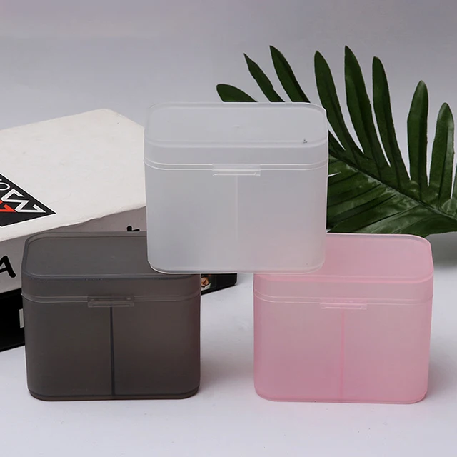 Női Pamutpárnák Tampon Köröm Törlőkefek Sminkkefék Szervező Tároló Doboz Tartó Tartály Független Dupla Rekesz - Image 2