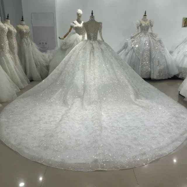 Jancember Elegant Dubai Wedding Dresses Crystal Ball Gown Wedding Gowns New Long Sleeve Lace Bride Dress 2024 vestido de novia XS73 2