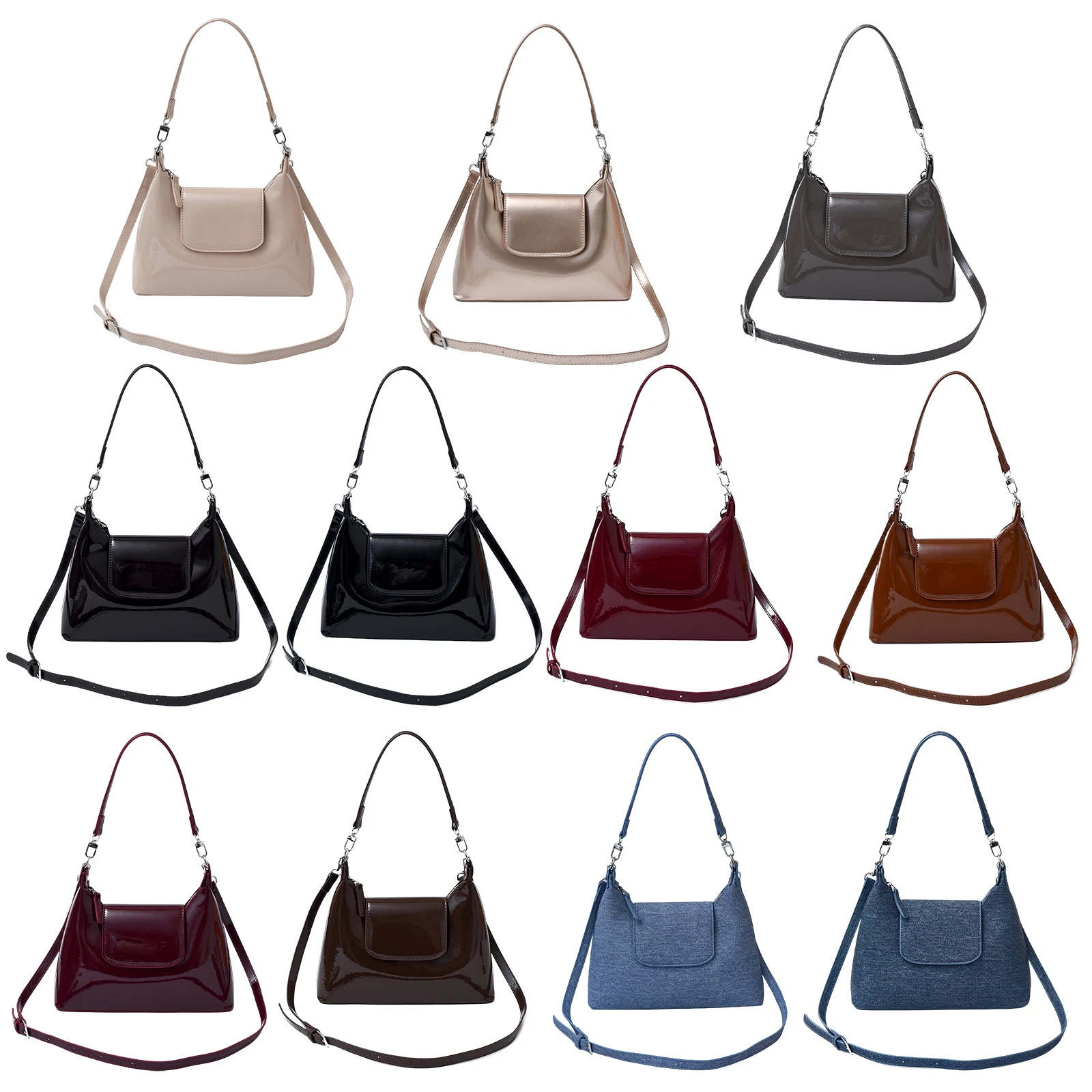 Women PU Leather Underarm Shoulder Bag Adjustable Strap Single Shoulder Armpit Bag Simple Shoulder Handbag for Daily Use Travel