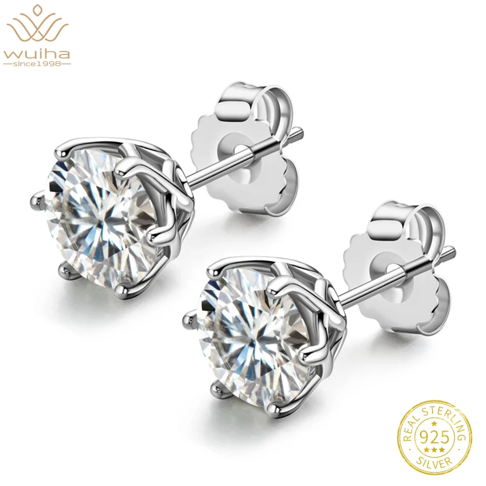 

WUIHA Real 925 Sterling Silver Fancy Cut 2CT Passed Test Diamond Moissanite Wedding Studs Earrings for Women Gift Drop Shipping