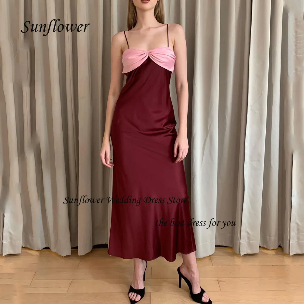 

Sunflower Sweetheart Evening Dress 2023 Spaghetti Strap Slim Backless Satin Prom dress Mermaid Floor-Length Pary Dress