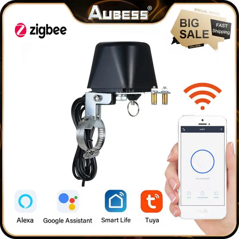 

AUBESS Tuya Zigbee Smart Valve Controller For Gas Pipeline Farm Water Pipes Automatic Shut Off Work With Alexa Google Assistant