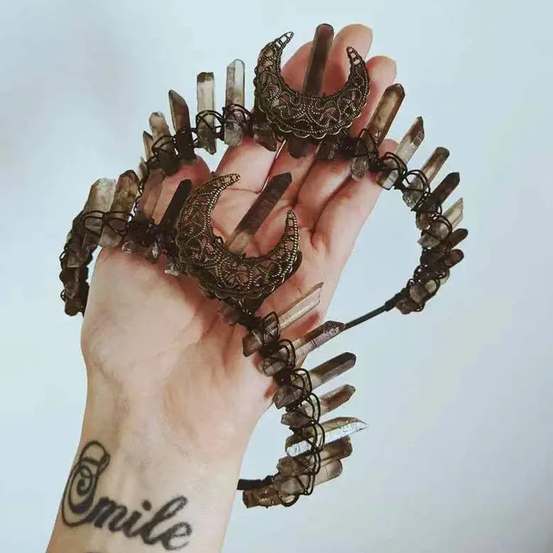 Wholesale High Quality Electroplating Moon Witch Crown