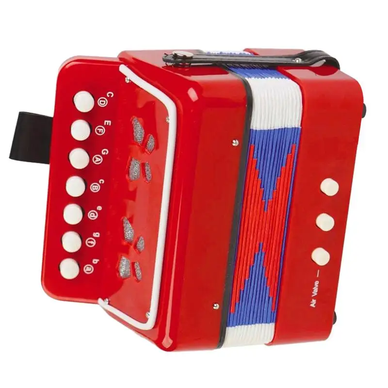 Kids Accordion Toy Instrument Toy Button Accordion For Kids Portable 7 Keys Button Small For Beginners Boys And Girls Kids Accordion Toy