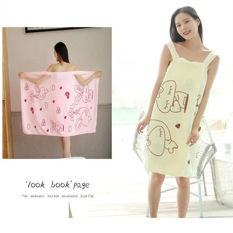 Wearable Bath Towel Superfine Fiber Towels Soft and Absorbent Chic Towel for Autumn Hotel Home Bathroom Gifts Women Bathrobe 1PC