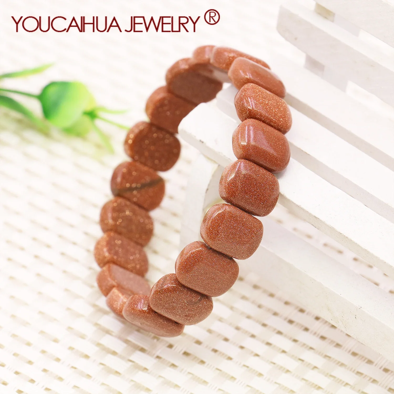 

10x14mm Natural Golden Sands Stone Bracelet GemStone Beads Elastic Bracelet Women Girls fashion Jewelry Making Design Handwear