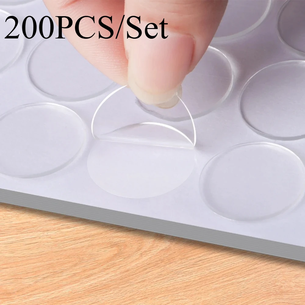 200PCS/Set Circular Transparent Double-sided Adhesive with Strong Adhesion Is Used for Holiday Decoration and Item Fixation