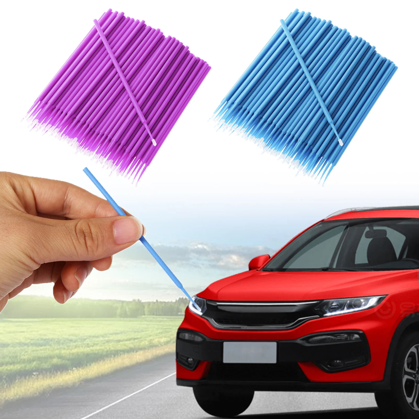 100pcs/lot Portable Car Wash Sticks Applicator Sticks Brushes Paint