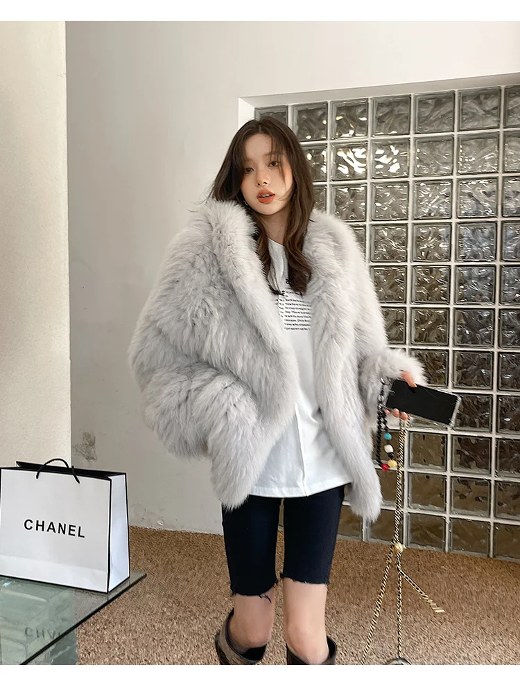 Winter Faux Fur Coat Women Hooded Loose Long Sleeve Outerwear High Street Luxury Fur Jacket Female Fashion Overcoats New