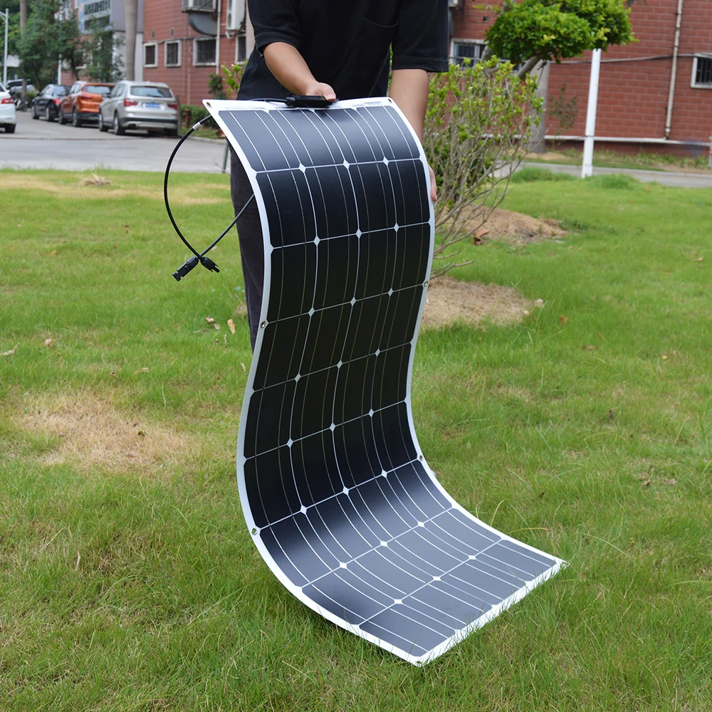 

DOKIO Branch Anaka 18V 100W Flexible Solar Panels Waterproof Monocrystalline Solar Panel Camping RV Home Charge 12V DFSP-100M