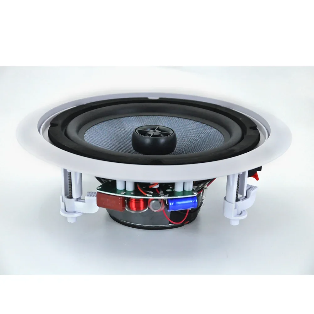 Wall Ceiling Speaker 50W Ceiling Speaker HiFi Stereo 8inch Coaxial Wall-mounted Loudspeaker Home Theater Sound System Public Broadcast Horn
