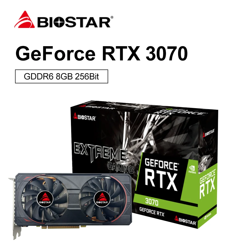  BIOSTAR NEW RTX3070 8gb Graphics Cards NVIDIA RTX3070 8GB Gaming Video Card 8pin GPU Gamer graphics card placa de video