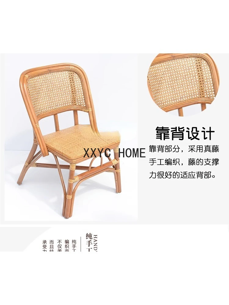 

zq Natural Small Rattan Chair Armchair Rattan Woven Single Household Recliner Chair