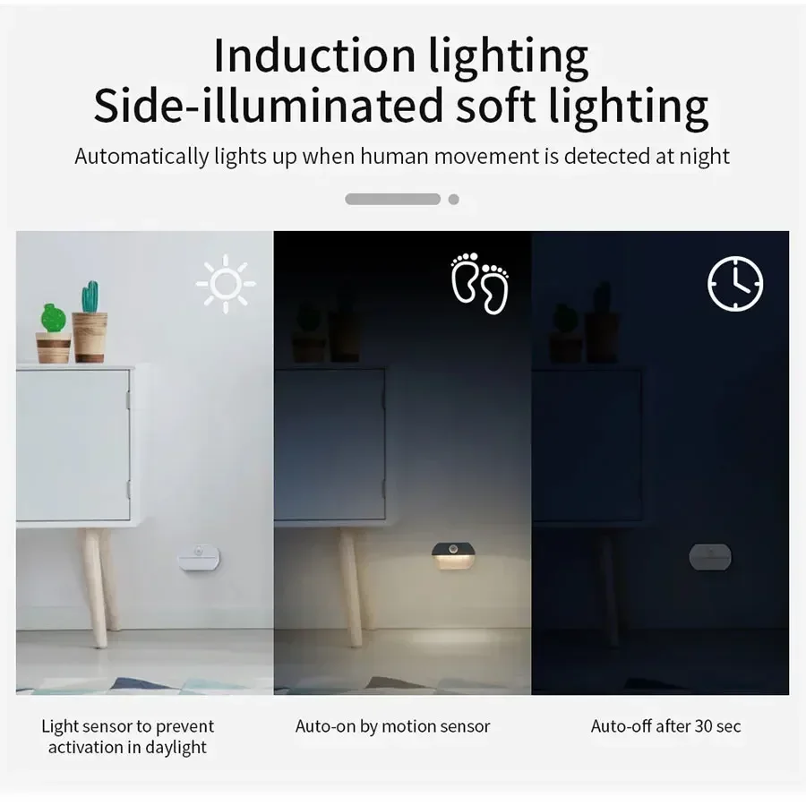 Indoor LED Night Light Motion Sensor Lamp Stick on Nightlight Battery Operated Lights for Hallway Stair Bathroom Closet Bedroom - 6