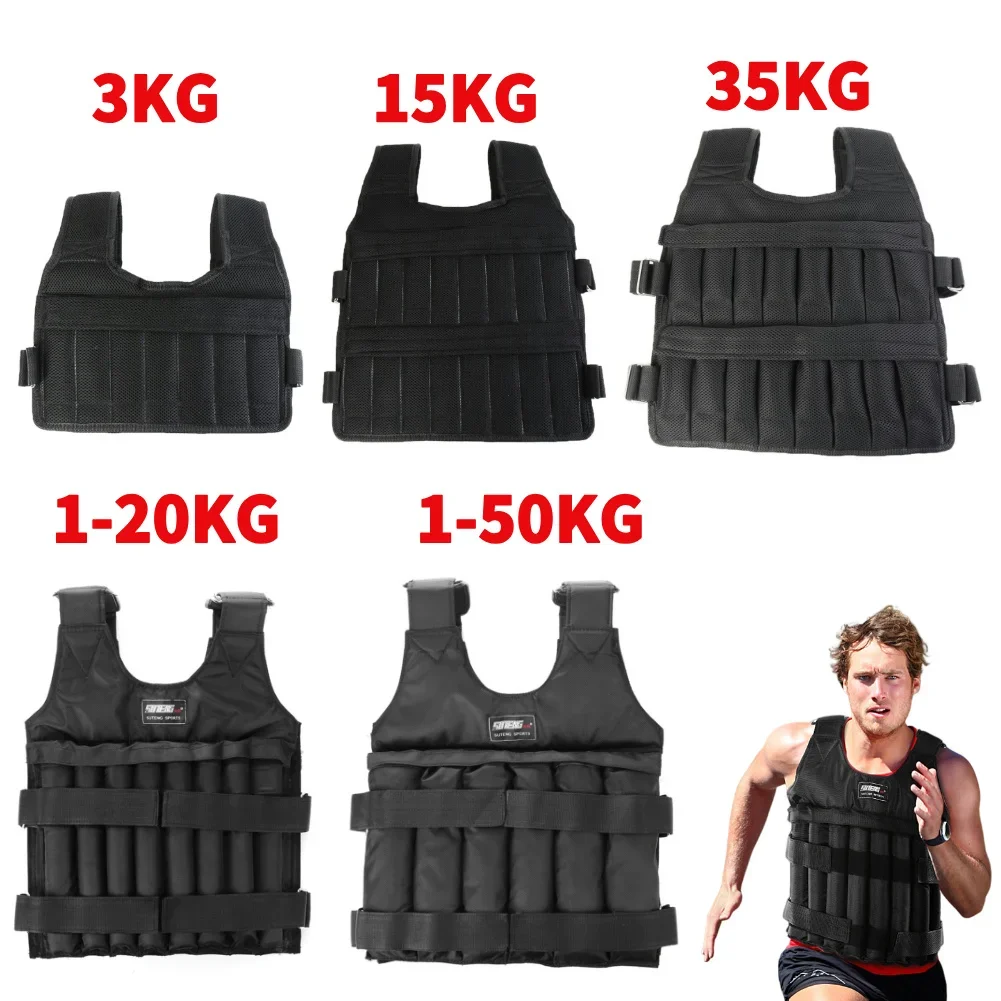 3/15/35kg 1-50kg Weight Training Suit Empty Bag Fitness Running Vest Adjustable Weight Jacket Workout Equipment for Jogging