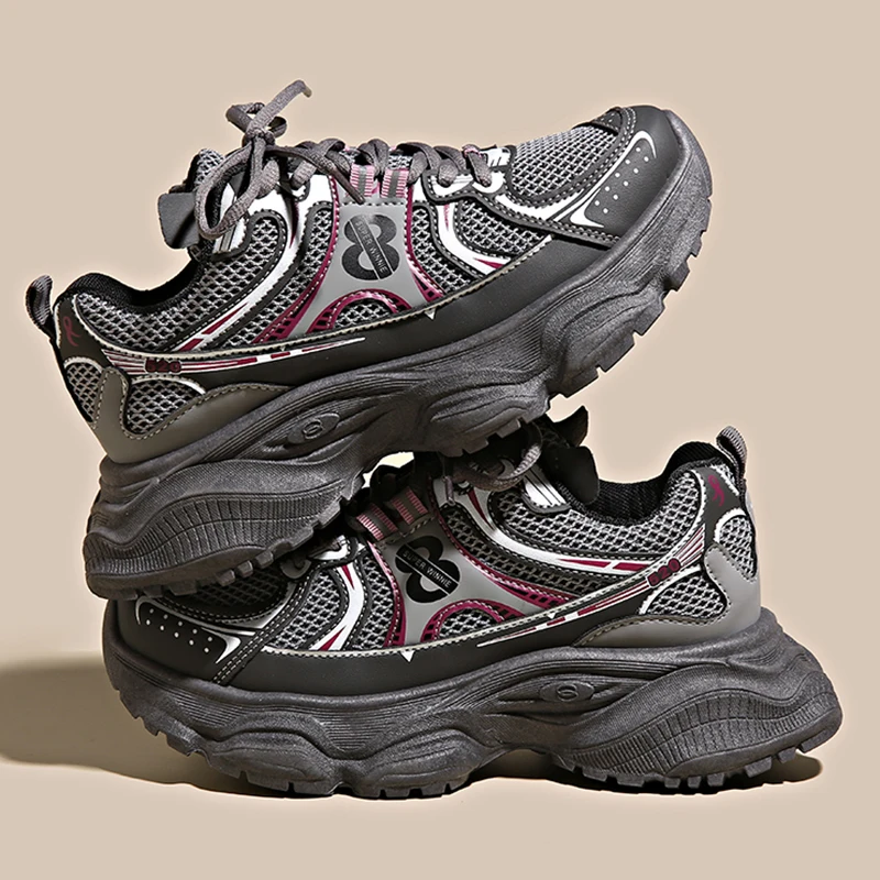 

Женские винтажные кроссовки, повседневная спортивная обувь на платформе, на шнуровке, удобные уличные кроссовки для бега и ходьбы, 35-40