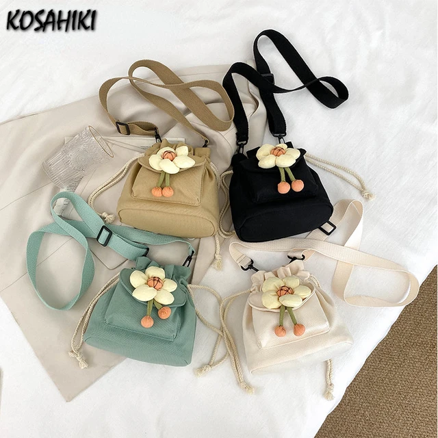 Girls Cute Messenger Bag Fashion Casual Canvas Bag Korean Version Handbag  Kawaii Women's Crossbody Bags with Pendant Satchel Bag - AliExpress