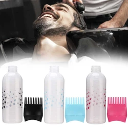 1Pc 170ML Multicolor Plastic Hair Dye Refillable Bottle Applicator Comb Dispensing Salon Hair Coloring Hairdressing Styling Tool
