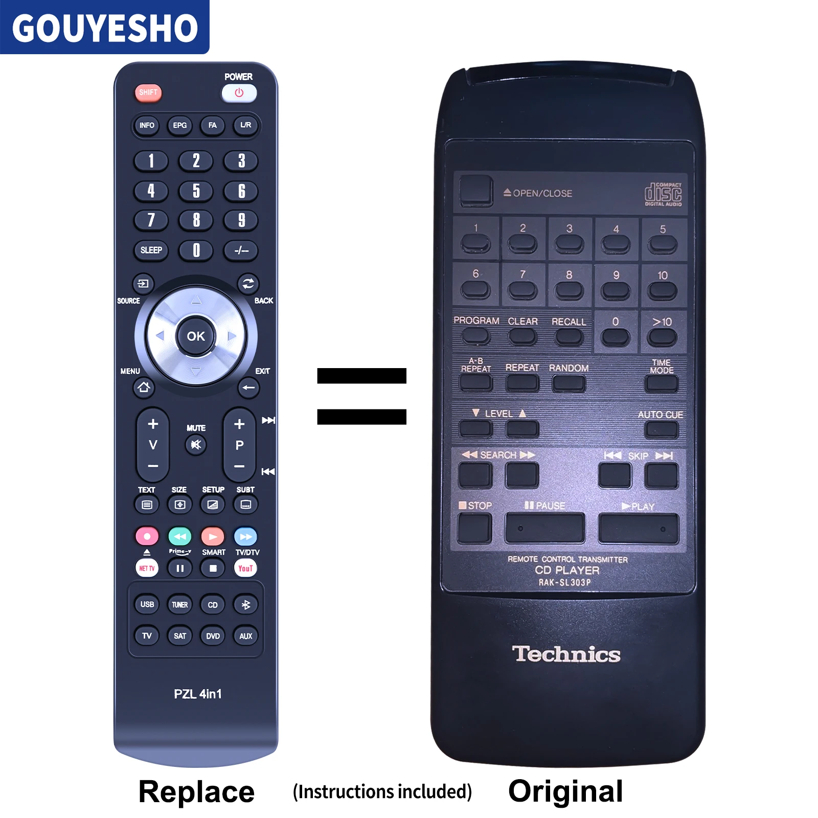 RemotesReplaced Telecomando compatibile con la TATUNG/DECCA TLT3001