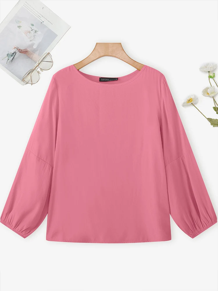 Women Long Sleeve White Casual Blouse Autumn Office Top