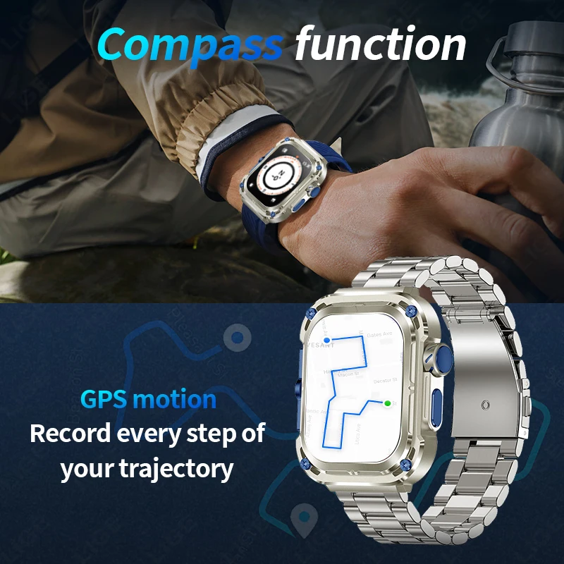 LIGE For Android IOS Outdoor Sport GPS Smart Watch Men 2.1 2