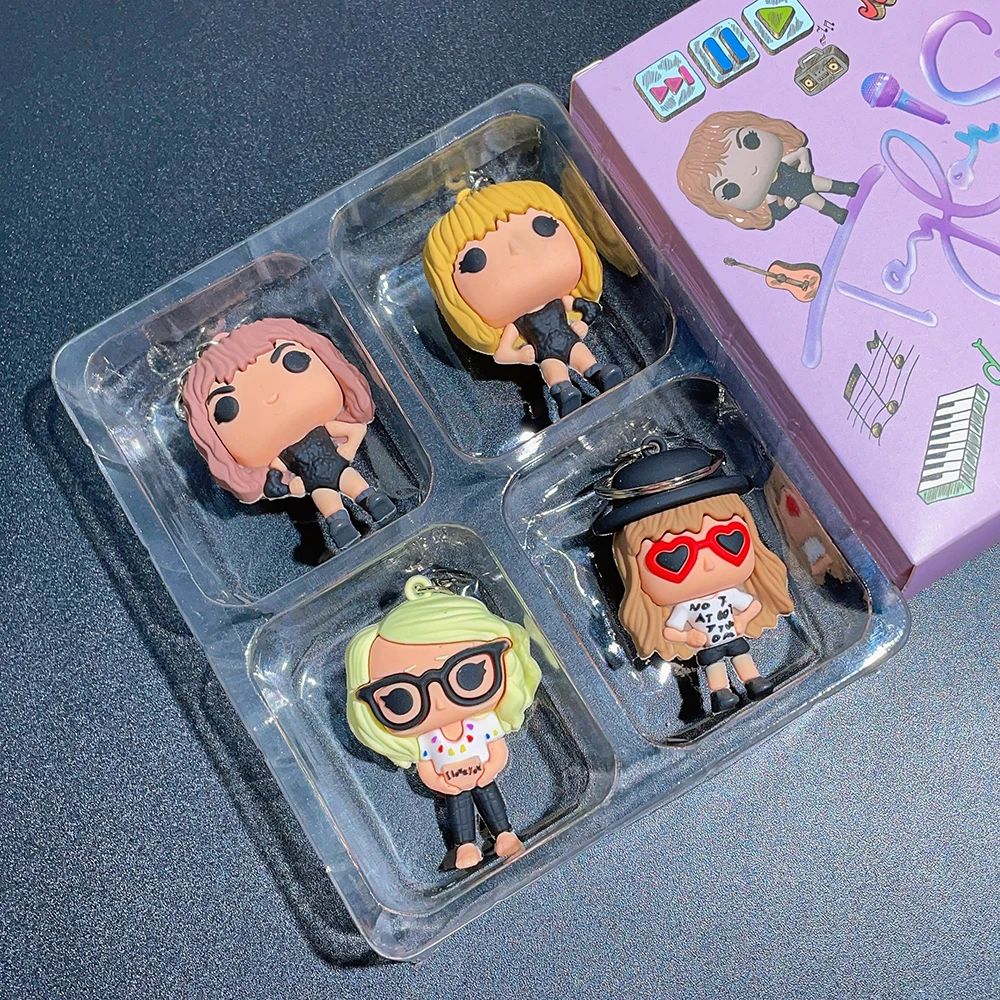 SingerTaylorSwiftKeychainSiliconeSetSwiftCharacterKeychainMen