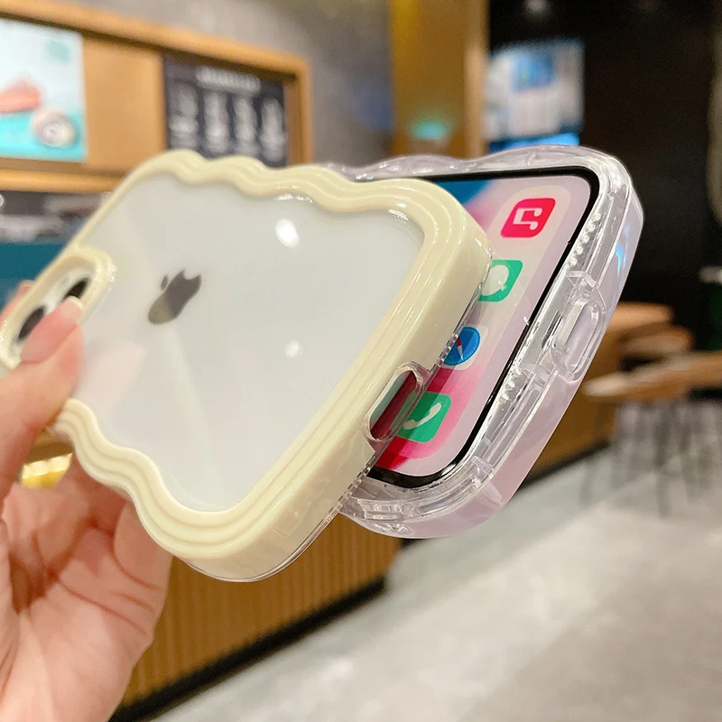 Custodia Per IPhone 11 Pro 5,8'' | Design A Onde Ricce | Silicone Morbido Trasparente | Antiurto | Per Donne E Ragazze - 4