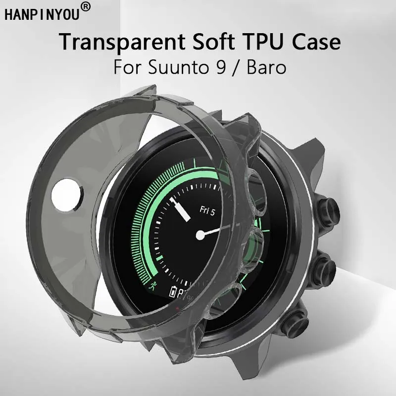 

Мягкий силиконовый чехол из ТПУ для спортивных смарт-часов Suunto 9 Spartan HR Baro, прозрачная защитная оболочка, без защиты экрана