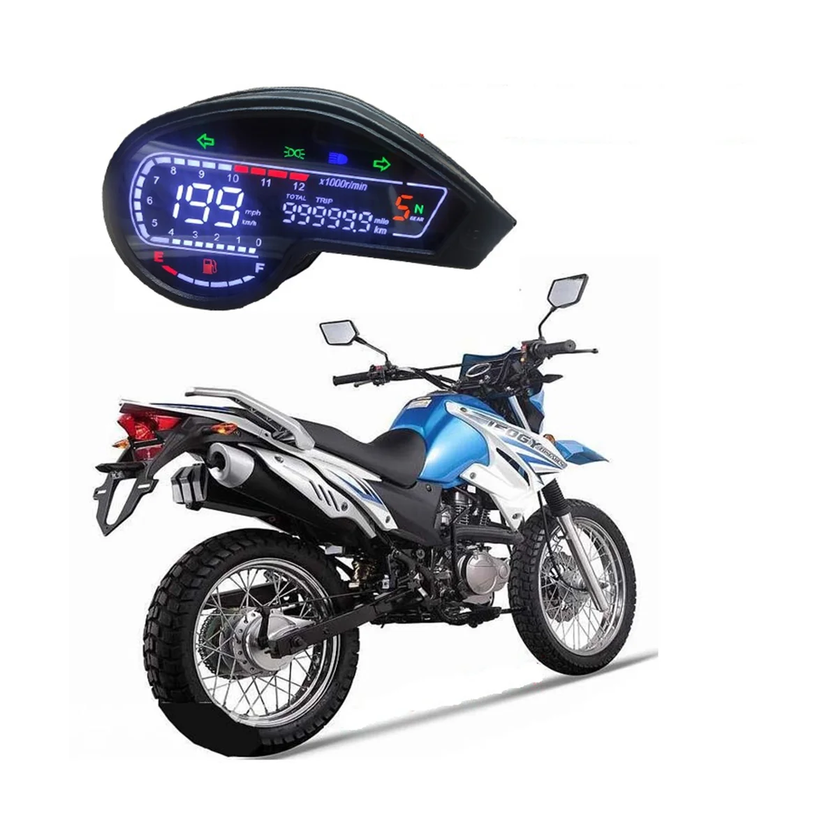 

Цифровой светодиодный одометр, спидометр, тахометр для мотоцикла Honda NXR150 125 Bros 2003-2014 CRV XR150 GY200 Мексика Бразилия