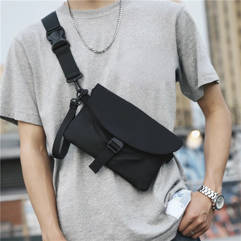 WaterproofMenFashionShoulderBagNylonSolidColorMessengerBags