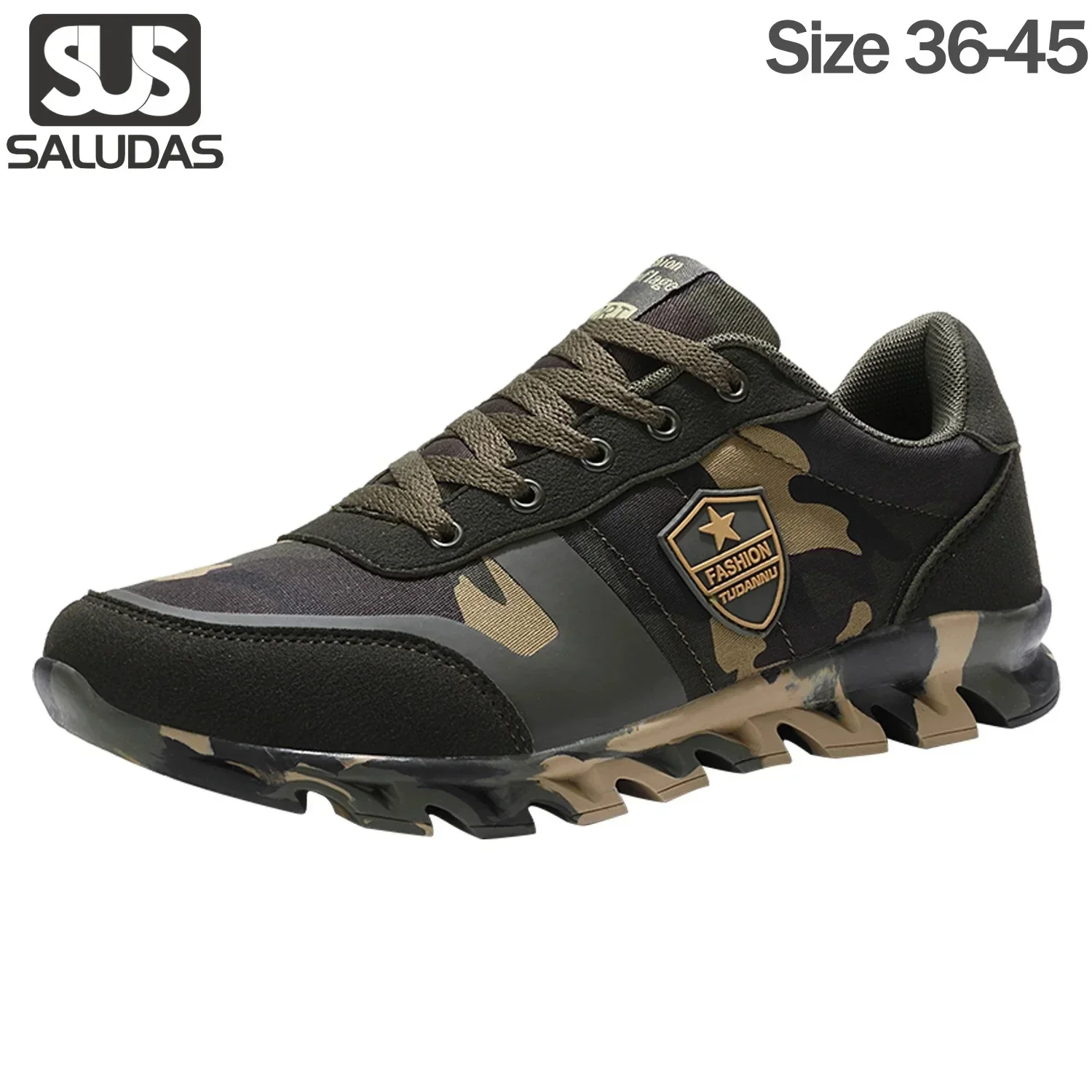 

SALUDAS Sneakers Men Jogging Trainers Running Shoes Camouflage Casual Athletic Shoes Anti-Skid And Wear-Resistant Hiking Shoes