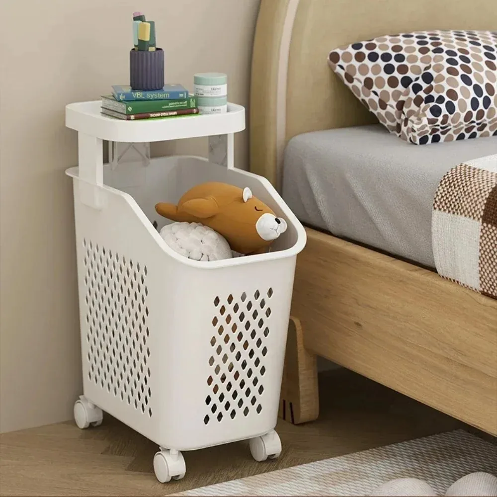 Laundry Hamper 3 Layer Bathroom PP Plastic with Wheel