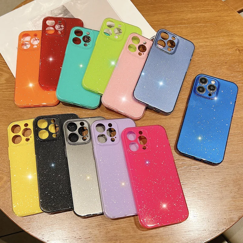 Luxurious Glitter Neon Fluorescence Silicone Phone Cover
