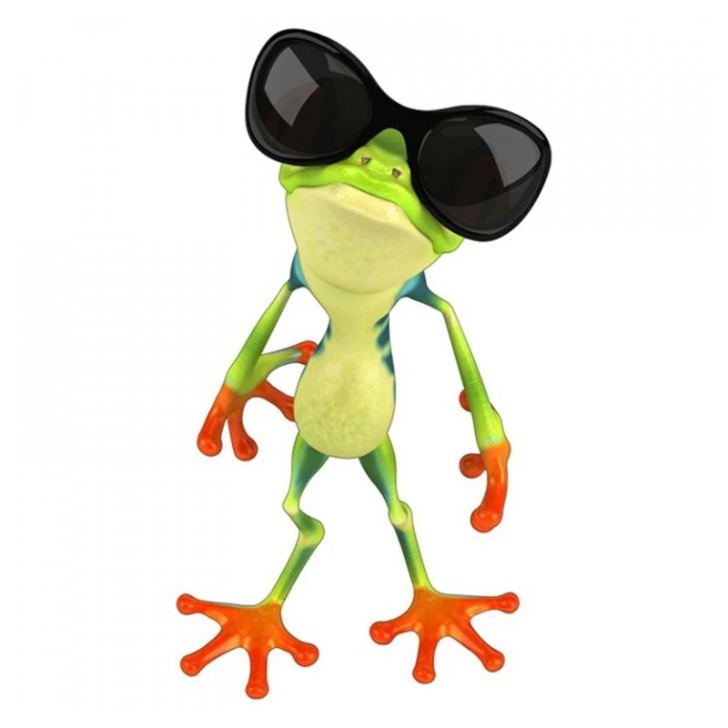 

A0123# 13 cm/17 cm 3D Self-adhesive Decal Cartoon Frog Car Sticker Waterproof Auto Decors on Bumper Rear Window Laptop