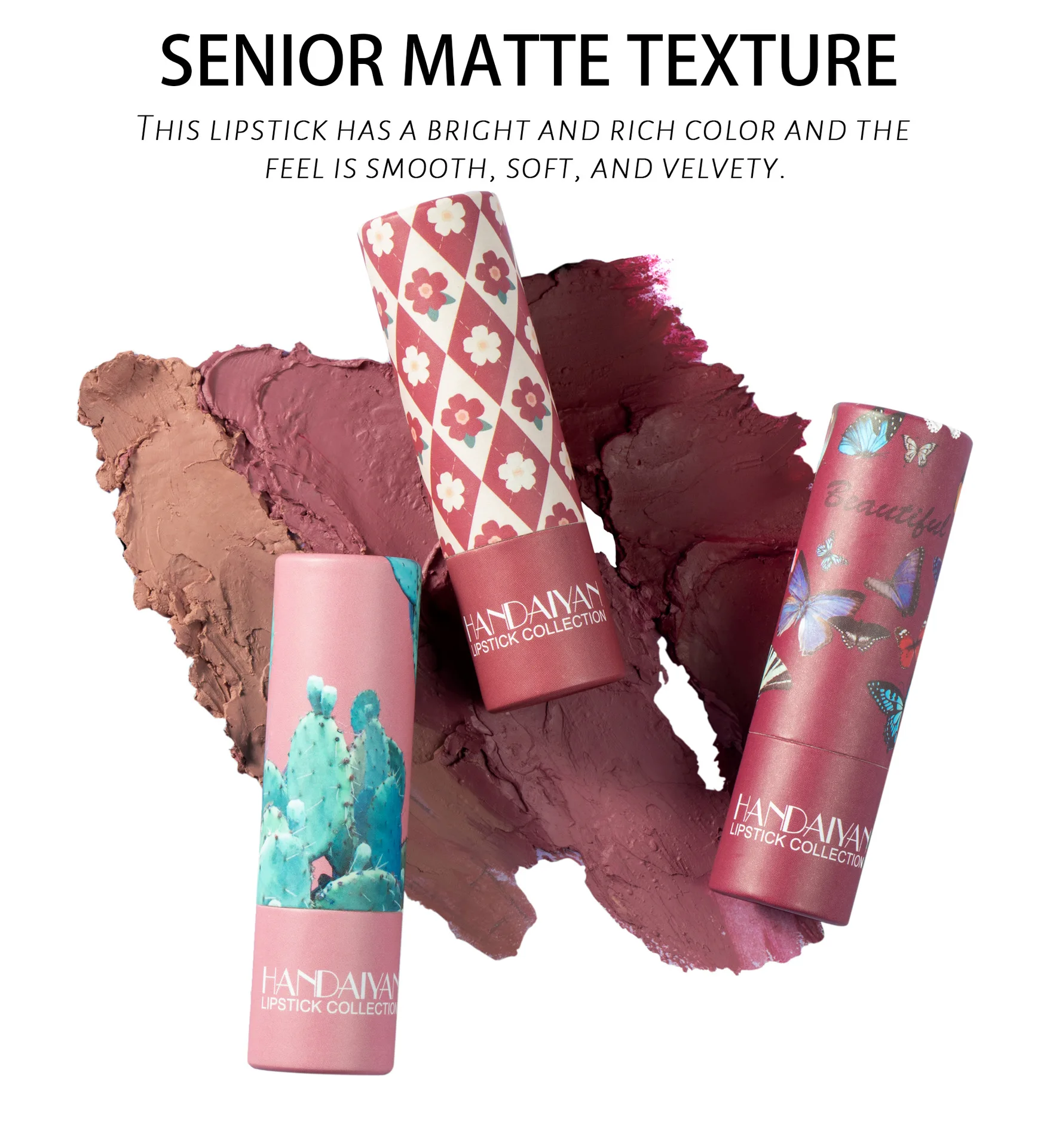 Description Picture 3 of itemLipstick Velvet Matte New Nude Moisturizing Tint Lip Balm Cream Pigment 8-color Luxury Lip Makeup Waterproof Cosmetic