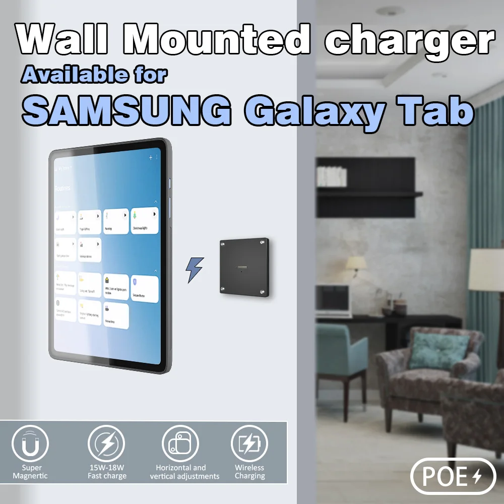 Zilvex POE 磁気壁掛け充電器 Samsung Galaxy Tab A9 A9+ S9 S9+ A8