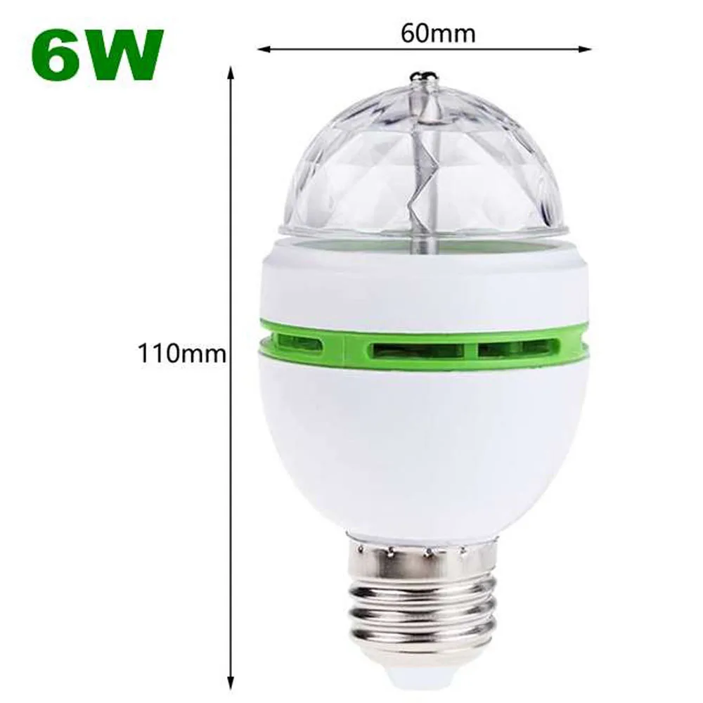 LED Stage Light E27 LED RGB Lamp 9W 6W Bulb Magic Color Projector Auto Rotating Stage Light AC85-265V 220V 110V For Holiday Party Bar KTV Disco